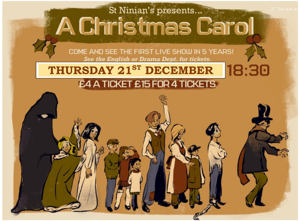 SCHOOL SHOW A CHRISTMAS CAROL St Ninian's High School